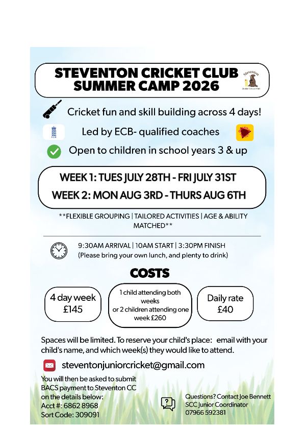 Steventon Junior Summer Cricket Camp