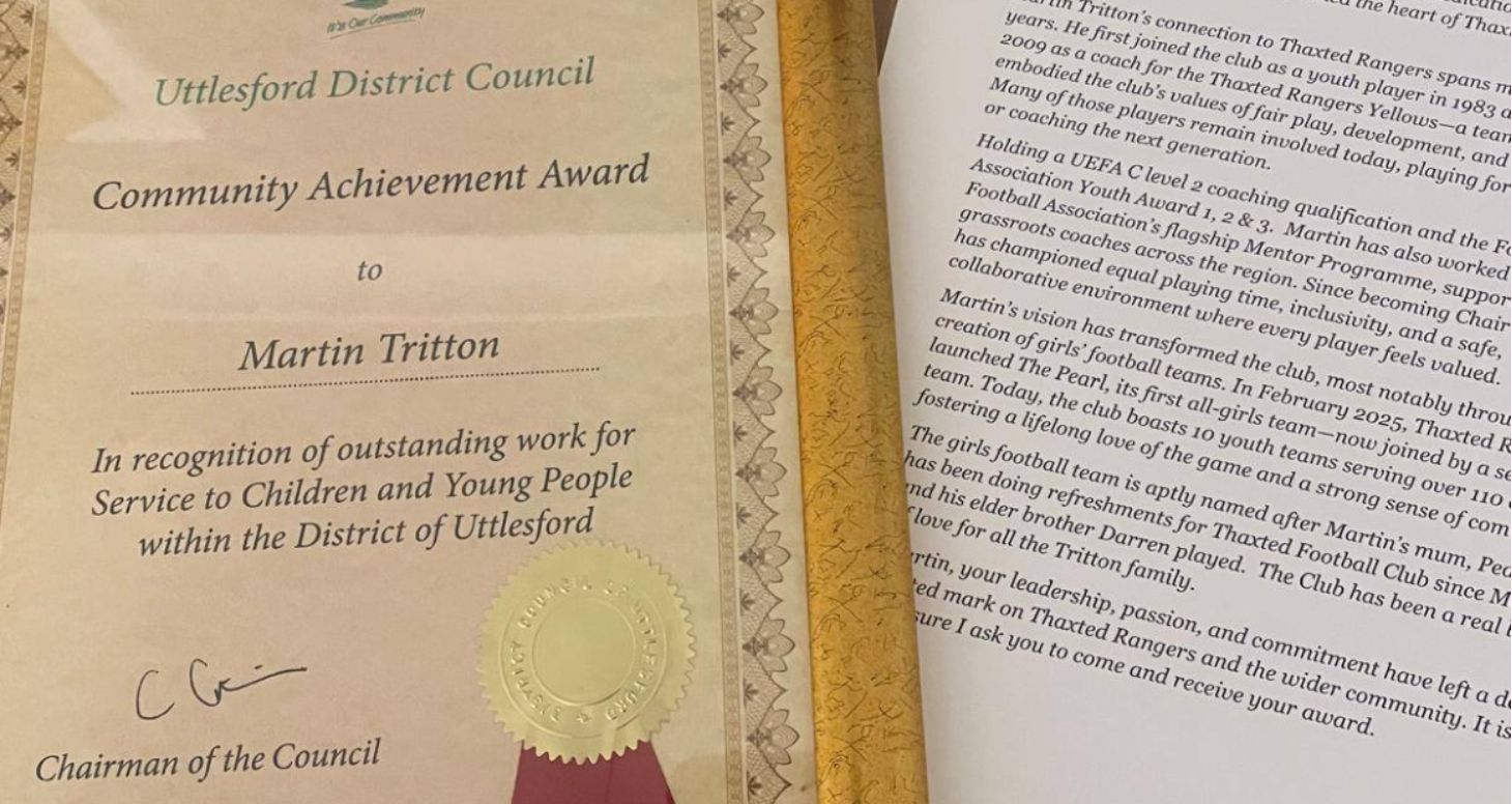 Chairman Martin Tritton Receives Community Award