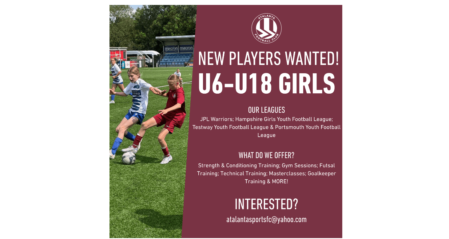 Recruitment: U6 to U18 Girls Wanted